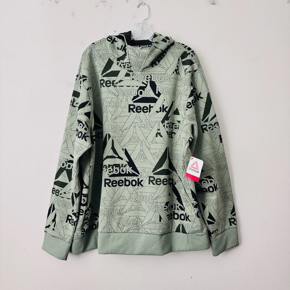 Reebok Unwind Green Logo Hoodie Men’s Size XL